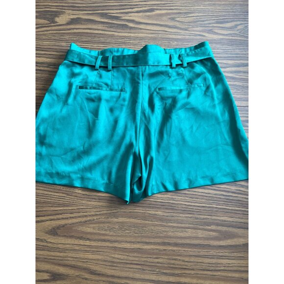 Worthington emerald green zip front shorts with belt size 16 NWOT - Picture 2 of 8